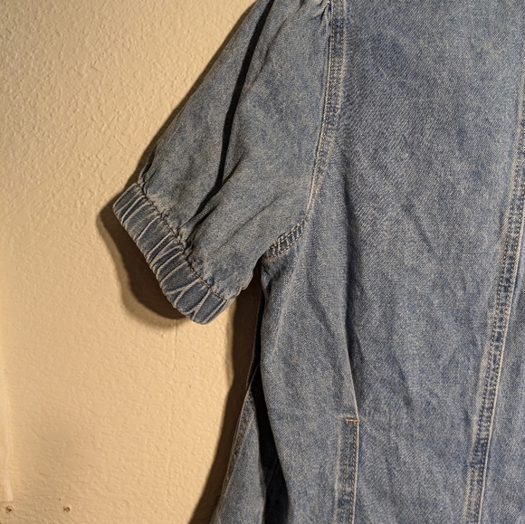 Denim Short Sleeve Button-Up Dress Pre-owned Size Small - Picture 13 of 15